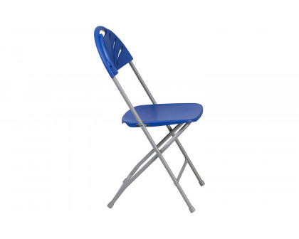 BLNK HERCULES Series Plastic Fan Back Folding Chair - Blue