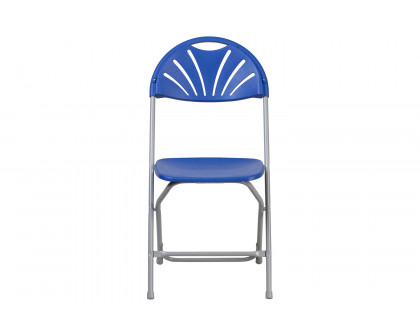 BLNK HERCULES Series Plastic Fan Back Folding Chair - Blue