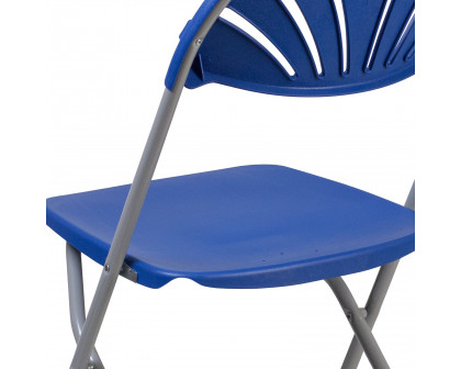 BLNK HERCULES Series Plastic Fan Back Folding Chair - Blue