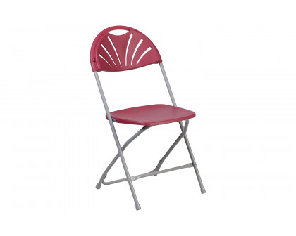 BLNK™ HERCULES Series Plastic Fan Back Folding Chair - Burgundy