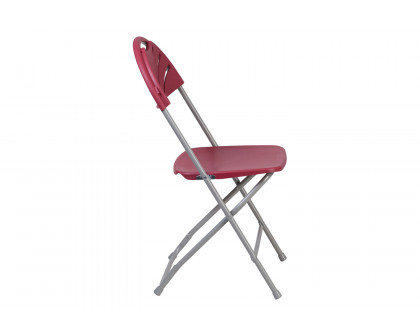 BLNK™ HERCULES Series Plastic Fan Back Folding Chair - Burgundy