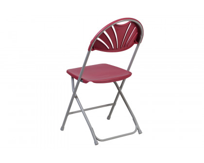 BLNK™ HERCULES Series Plastic Fan Back Folding Chair - Burgundy