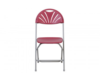 BLNK™ HERCULES Series Plastic Fan Back Folding Chair - Burgundy