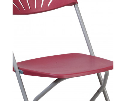 BLNK™ HERCULES Series Plastic Fan Back Folding Chair - Burgundy