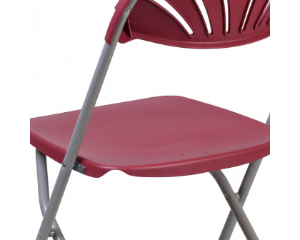 BLNK™ HERCULES Series Plastic Fan Back Folding Chair - Burgundy