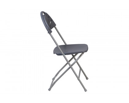 BLNK HERCULES Series Plastic Fan Back Folding Chair - Charcoal