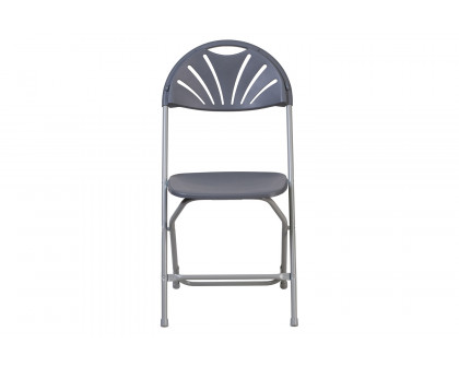 BLNK HERCULES Series Plastic Fan Back Folding Chair - Charcoal