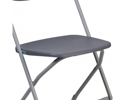 BLNK HERCULES Series Plastic Fan Back Folding Chair - Charcoal