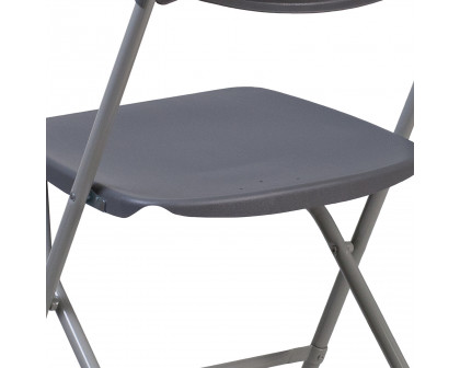 BLNK HERCULES Series Plastic Fan Back Folding Chair - Charcoal