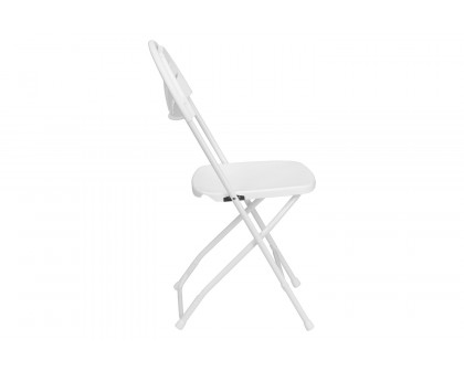 BLNK HERCULES Series Plastic Fan Back Folding Chair - White