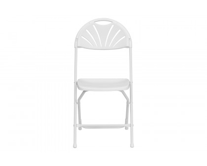 BLNK HERCULES Series Plastic Fan Back Folding Chair - White