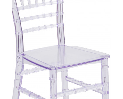 BLNK HERCULES Child’s Resin Party and Event Chiavari Chair - Transparent Crystal