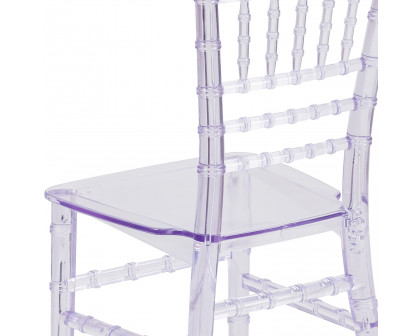 BLNK HERCULES Child’s Resin Party and Event Chiavari Chair - Transparent Crystal