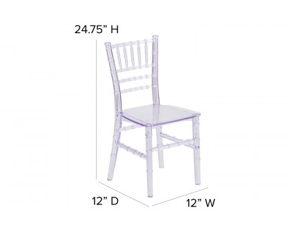 BLNK HERCULES Child’s Resin Party and Event Chiavari Chair - Transparent Crystal