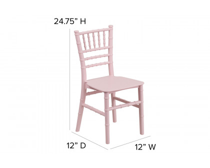 BLNK HERCULES Child’s Resin Party and Event Chiavari Chair - Pink