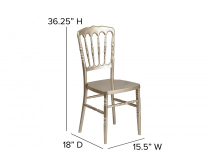 BLNK HERCULES Series Resin Stacking Napoleon Chair - Gold