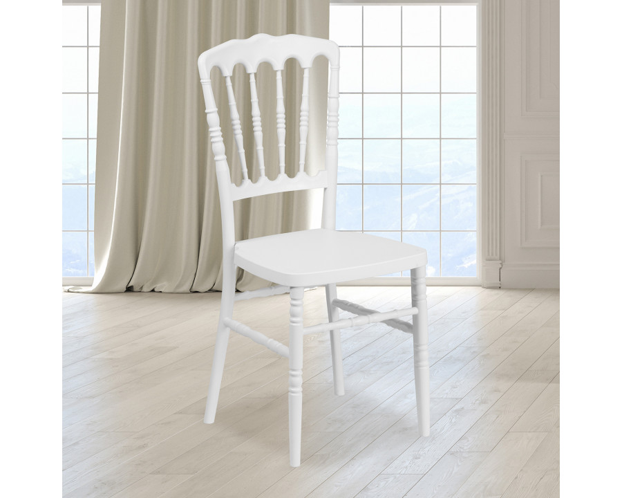 BLNK HERCULES Series Resin Stacking Napoleon Chair - White