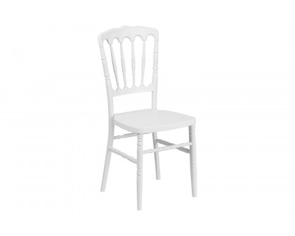 BLNK HERCULES Series Resin Stacking Napoleon Chair - White