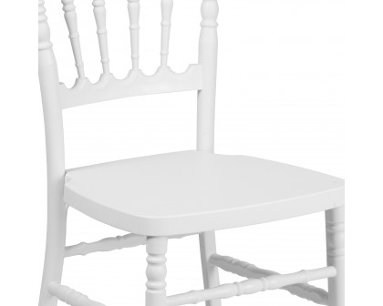 BLNK HERCULES Series Resin Stacking Napoleon Chair - White