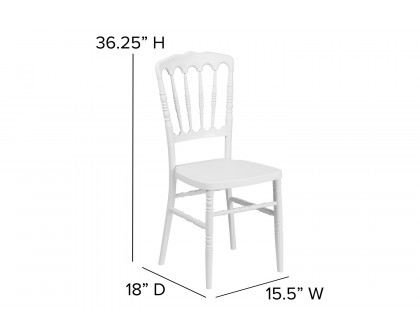 BLNK HERCULES Series Resin Stacking Napoleon Chair - White