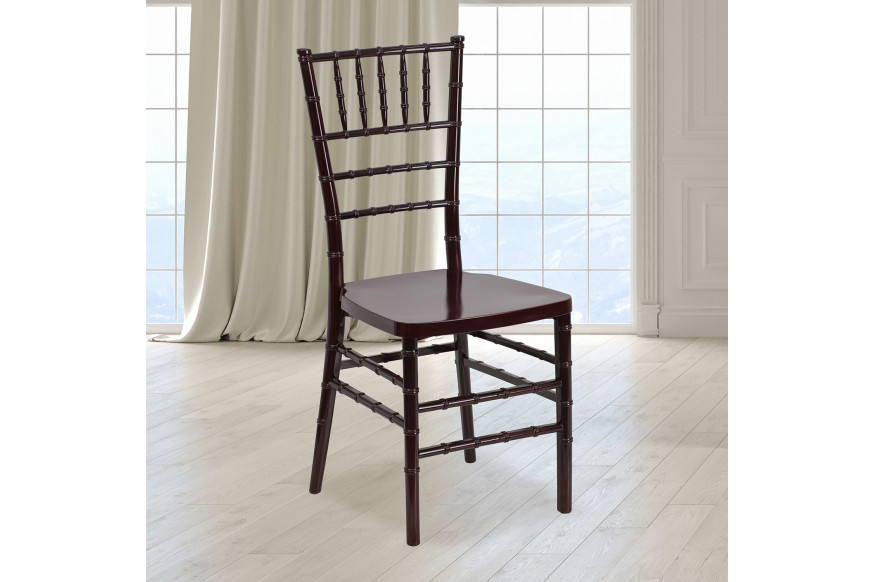 BLNK™ HERCULES PREMIUM Series Resin Stacking Chiavari Chair - Mahogany