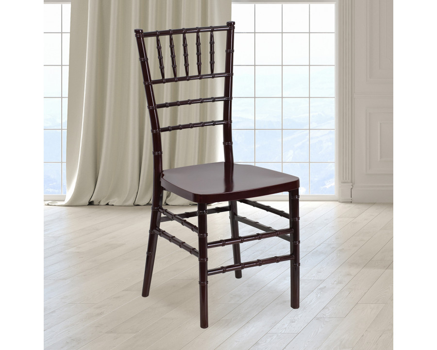 BLNK HERCULES PREMIUM Series Resin Stacking Chiavari Chair - Mahogany