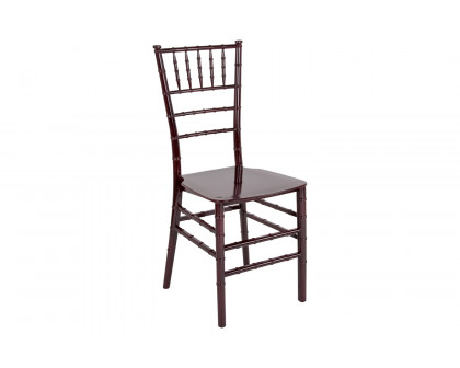 BLNK HERCULES Series Resin Stacking Chiavari Chair - Mahogany