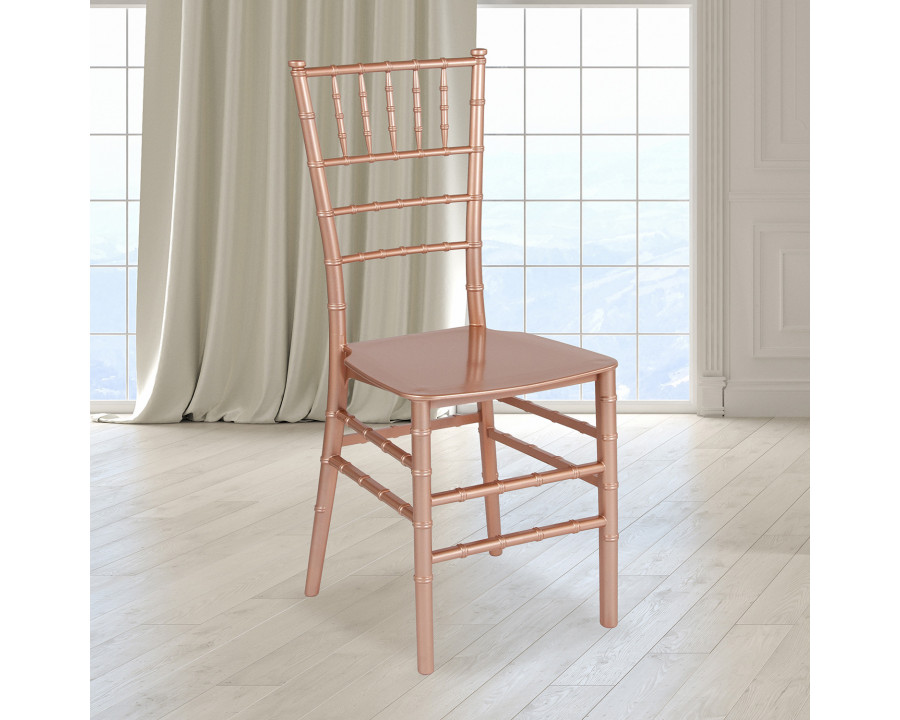 BLNK HERCULES Series Resin Stacking Chiavari Chair - Rose Gold