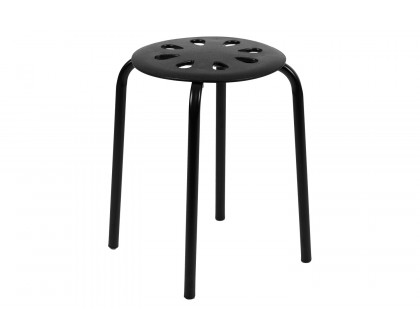 BLNK Bailey Plastic Nesting Stack Stools 5 Pack - Black, 17.5"H Seat