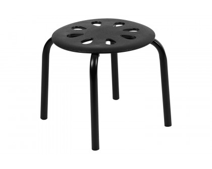 BLNK Bailey Plastic Nesting Stack Stools 5 Pack - Black, 11.5"H Seat