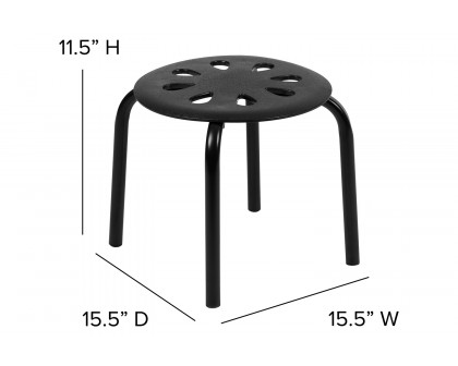 BLNK Bailey Plastic Nesting Stack Stools 5 Pack - Black, 11.5"H Seat