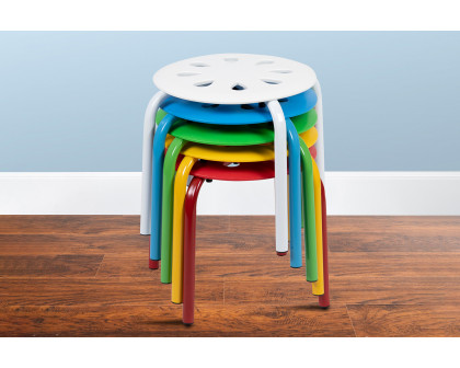 BLNK Bailey Plastic Nesting Stack Stools 5 Pack