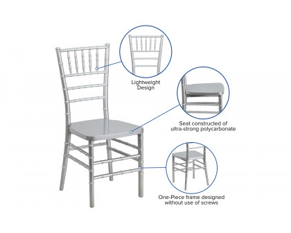 BLNK HERCULES PREMIUM Series Resin Stacking Chiavari Chair - Silver