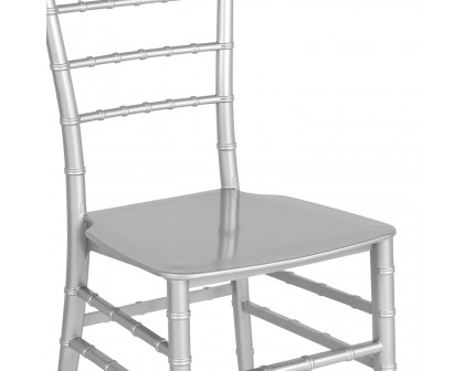 BLNK HERCULES Series Resin Stacking Chiavari Chair - Silver