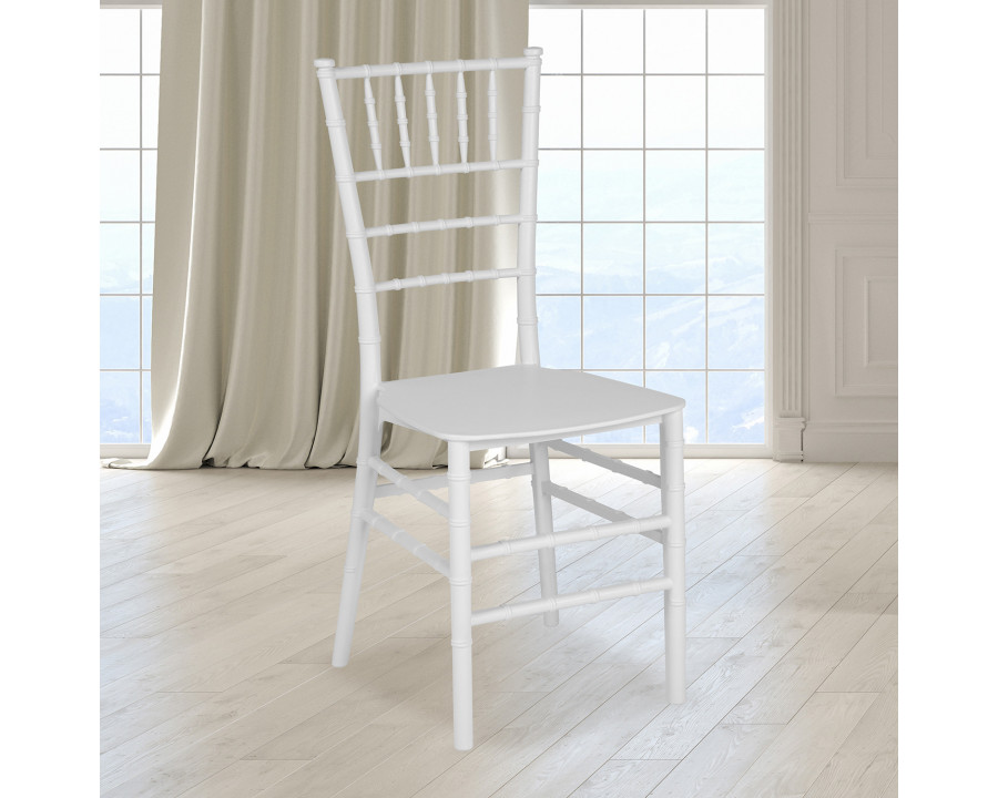 BLNK HERCULES Series Resin Stacking Chiavari Chair - White