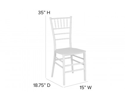 BLNK HERCULES Series Resin Stacking Chiavari Chair - White