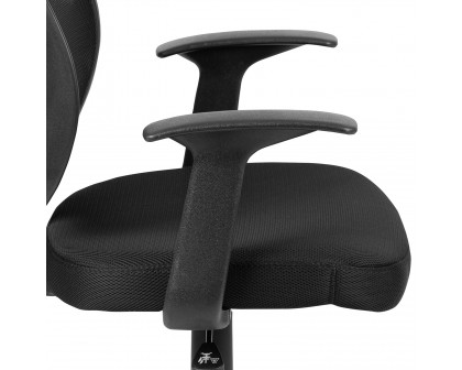 BLNK Flash Fundamentals Mid-Back Mesh Swivel Ergonomic Task Office Chair with Arms - Black