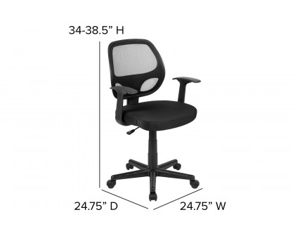 BLNK Flash Fundamentals Mid-Back Mesh Swivel Ergonomic Task Office Chair with Arms - Black