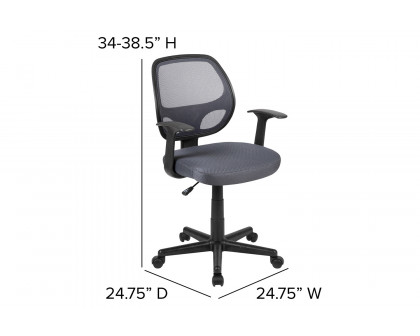 BLNK Flash Fundamentals Mid-Back Mesh Swivel Ergonomic Task Office Chair with Arms - Gray