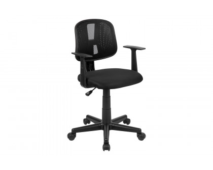 BLNK Flash Fundamentals Mid-Back Mesh Swivel Task Office Chair with Pivot Back - Black, with Arms