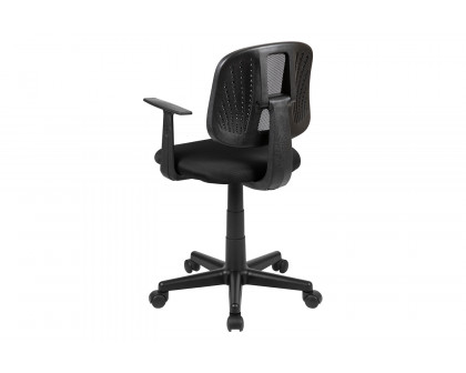 BLNK Flash Fundamentals Mid-Back Mesh Swivel Task Office Chair with Pivot Back - Black, with Arms