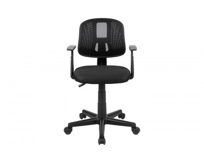 BLNK Flash Fundamentals Mid-Back Mesh Swivel Task Office Chair with Pivot Back - Black, with Arms