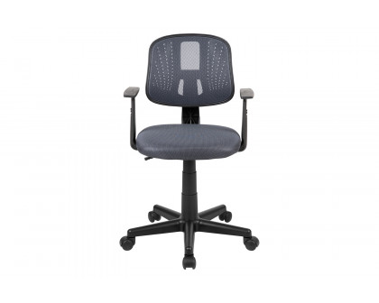 BLNK Flash Fundamentals Mid-Back Mesh Swivel Task Office Chair with Pivot Back - Gray, with Arms