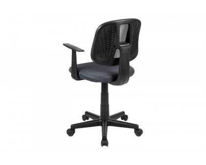 BLNK Flash Fundamentals Mid-Back Mesh Swivel Task Office Chair with Pivot Back - Gray, with Arms