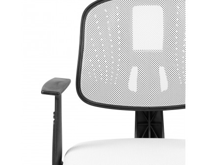 BLNK Flash Fundamentals Mid-Back Mesh Swivel Task Office Chair with Pivot Back - White, with Arms