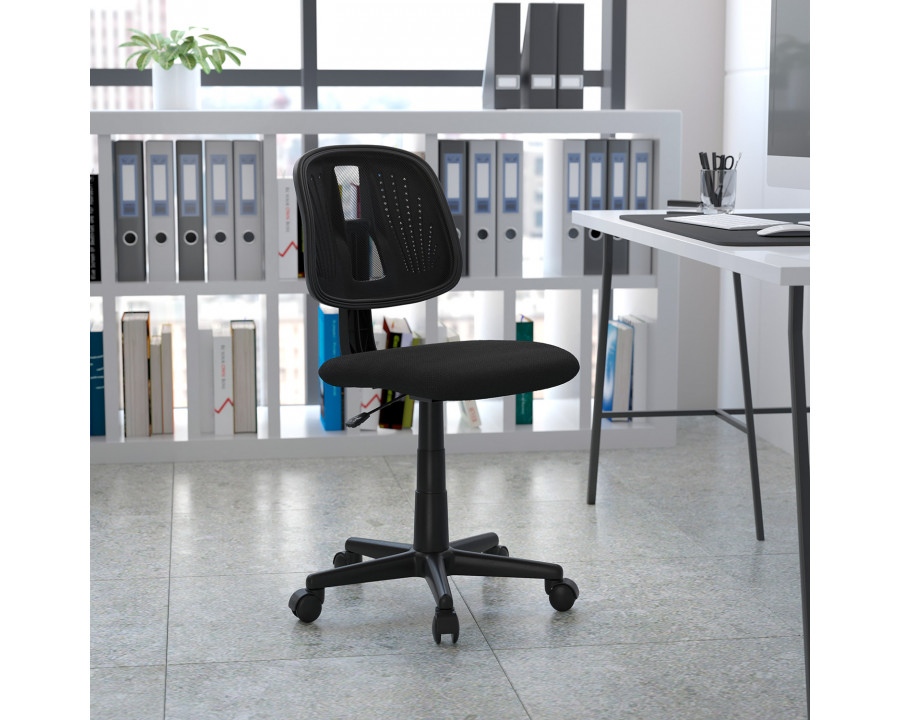 BLNK Flash Fundamentals Mid-Back Mesh Swivel Task Office Chair with Pivot Back - Black