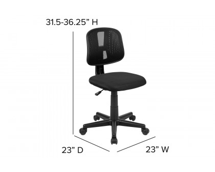 BLNK Flash Fundamentals Mid-Back Mesh Swivel Task Office Chair with Pivot Back - Black