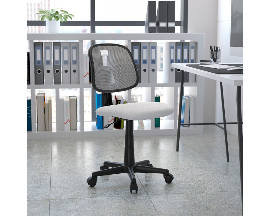 BLNK Flash Fundamentals Mid-Back Mesh Swivel Task Office Chair with Pivot Back - White