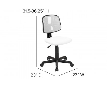 BLNK Flash Fundamentals Mid-Back Mesh Swivel Task Office Chair with Pivot Back - White