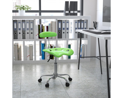 BLNK Elliott Vibrant Chrome Swivel Task Office Chair with Tractor Seat - Apple Green